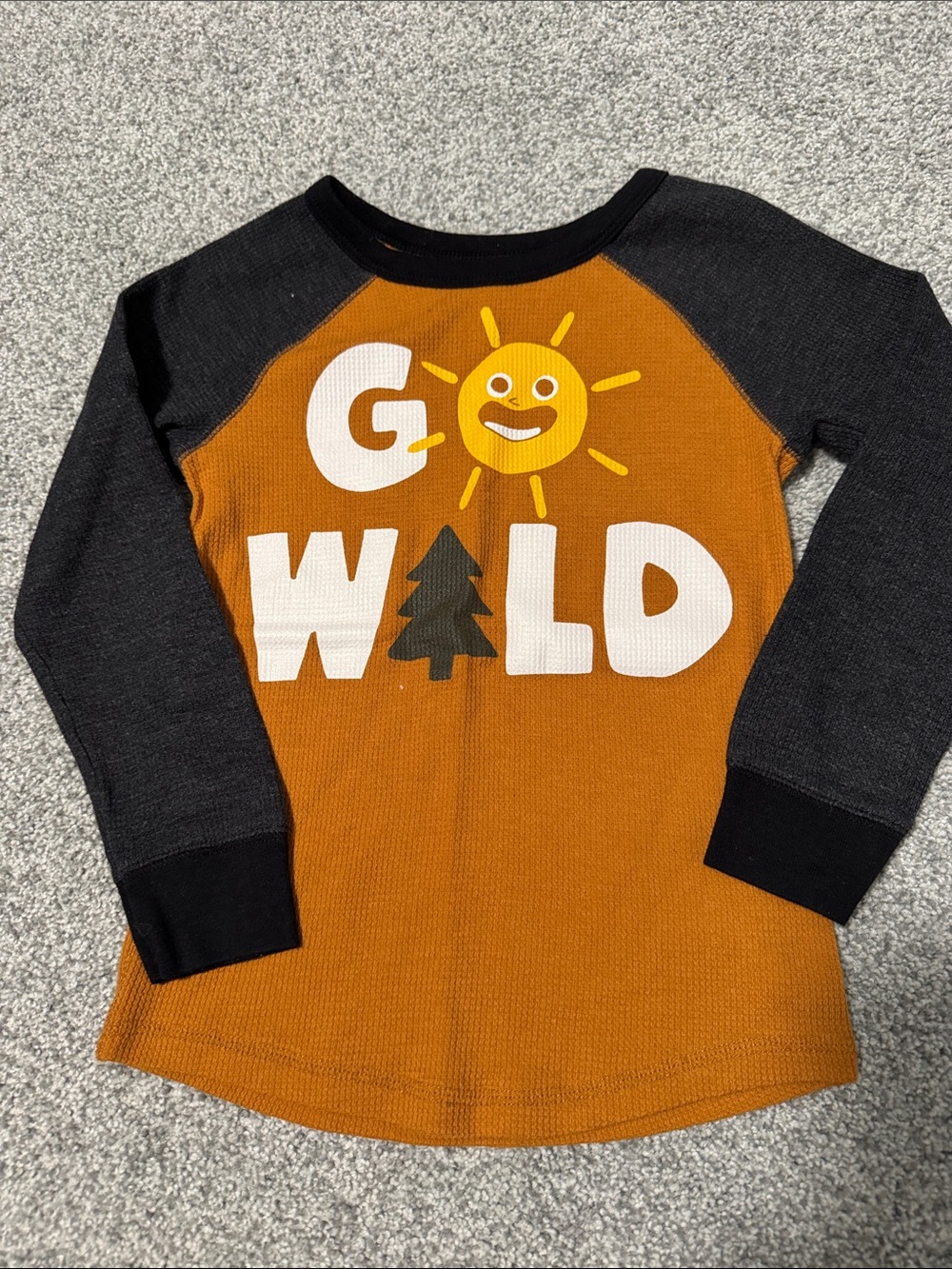 Old Navy Rust and Black 'Go Wild' Raglan Long Sleeve Tee
